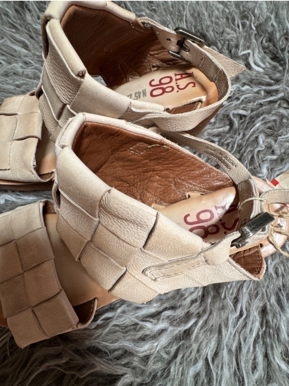 A.S.98 Nasser Woven Leather Wedge Platform Sandal 38 - Picture 8 of 12